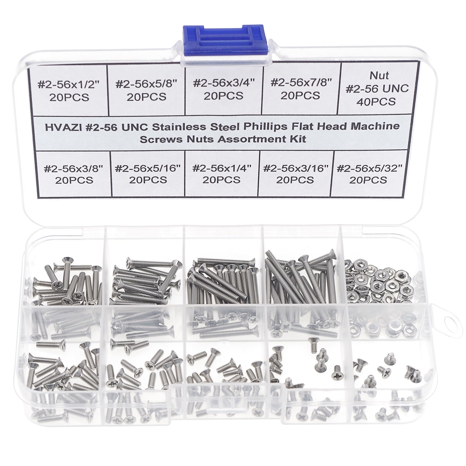 Amazon.com: HVAZI #2-56 UNC Stainless Steel Phillips Flat Head